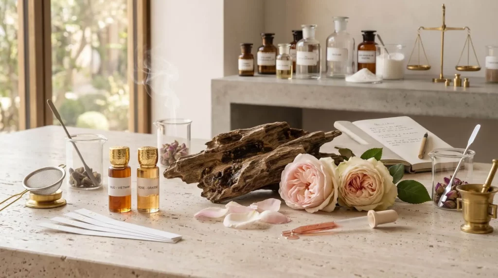 L'alliance éternelle de l'oud et de la rose en niche